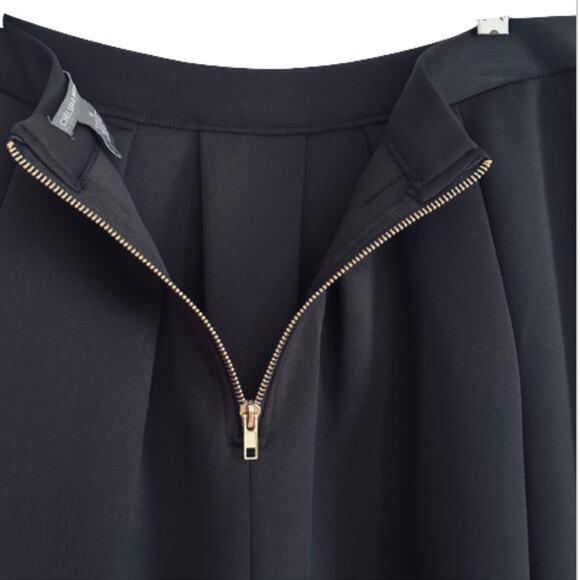 Chelsea & Theodore Skirt Black Inverted Pleat Scuba Midi Skirt Size 10 - Picture 8 of 11